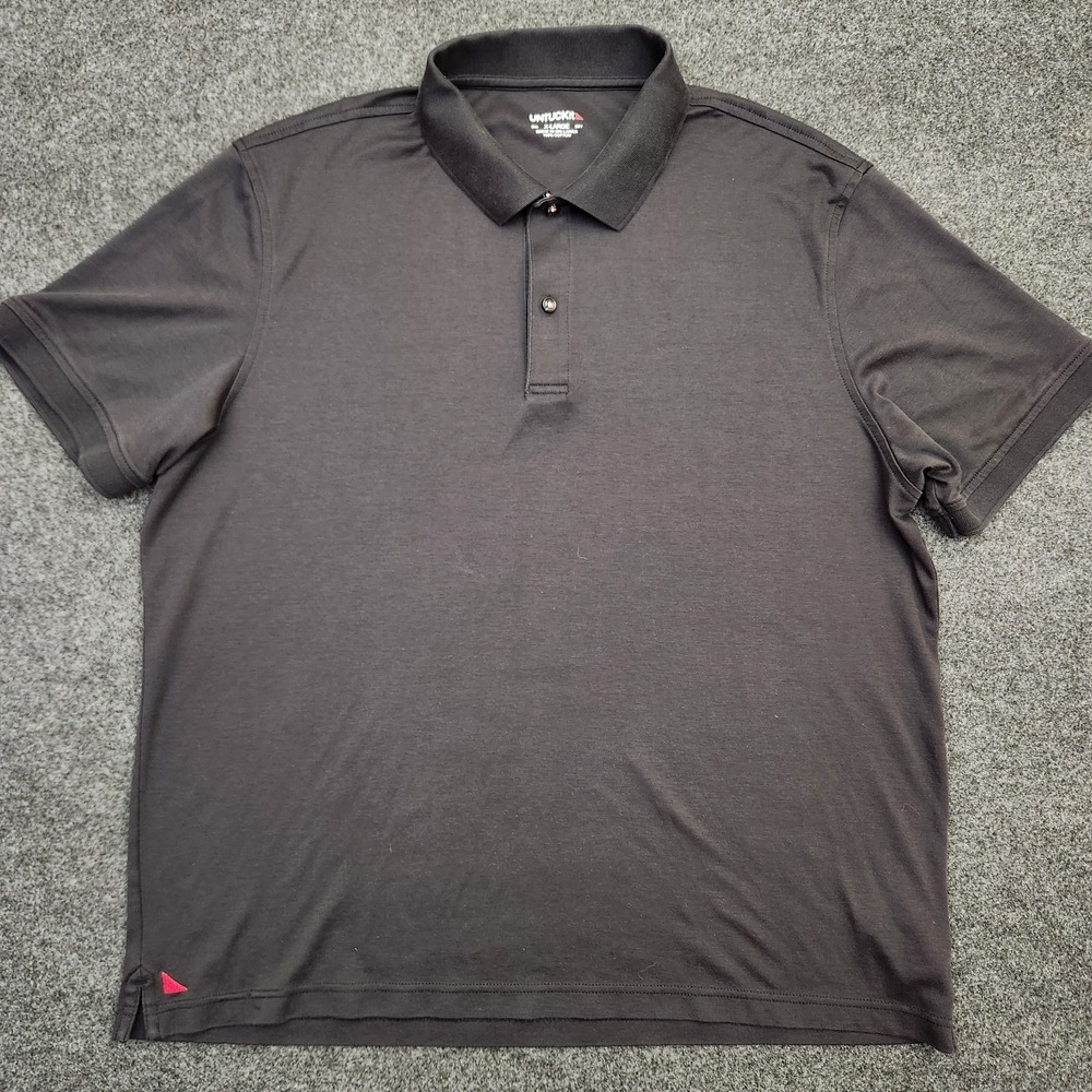 UNTUCKit Mens XL Black Damaschino Polo Shirt Golf Casual Short Sleeve
